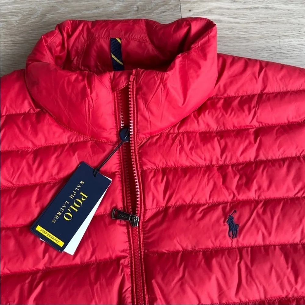Polo Ralph Lauren Classic  Red Performance Puffer Jacket NWT Sizes Med/Lg